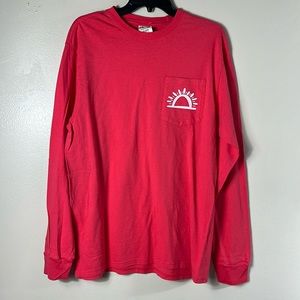 Port & company sweatshirt red with pocket long sleeve men’s size L